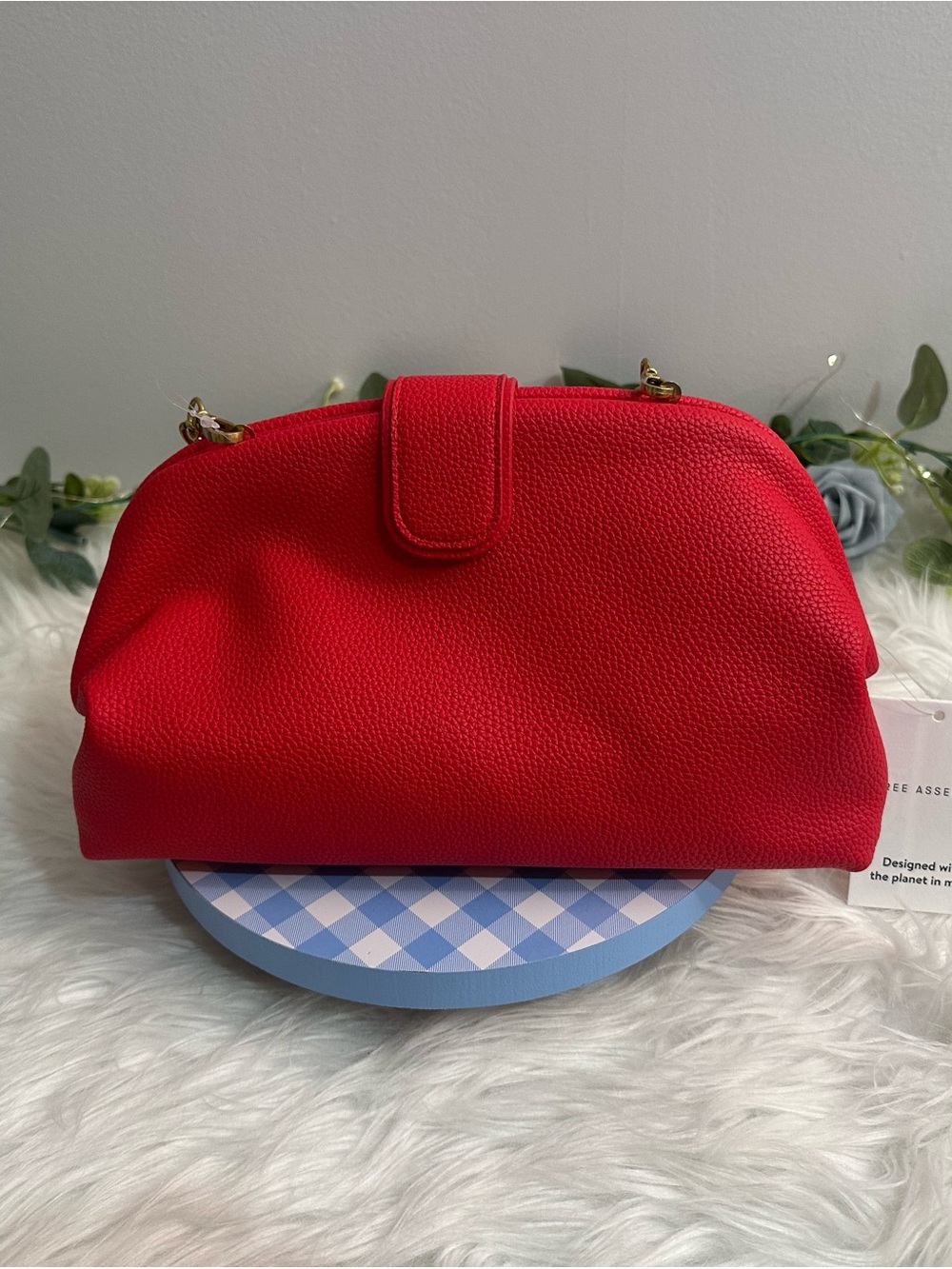 Red Pebbled Clutch Wristlet - Elegant Everyday Style